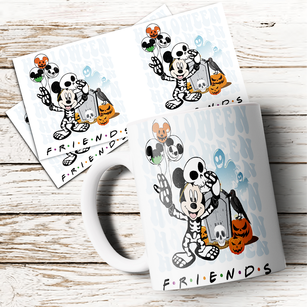 8 Artes para Caneca Halloween Personagens Arquivo em Jpg 4