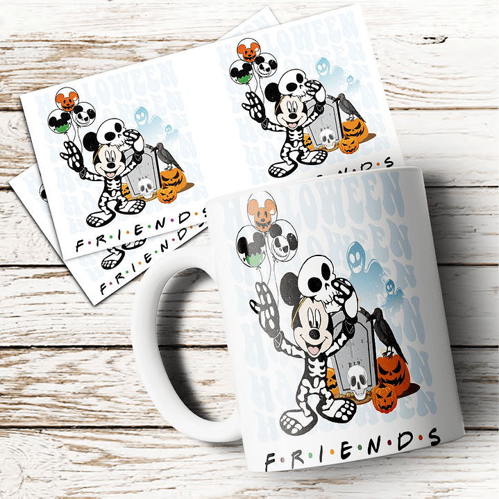 8 Artes para Caneca Halloween Personagens Arquivo em Jpg 4