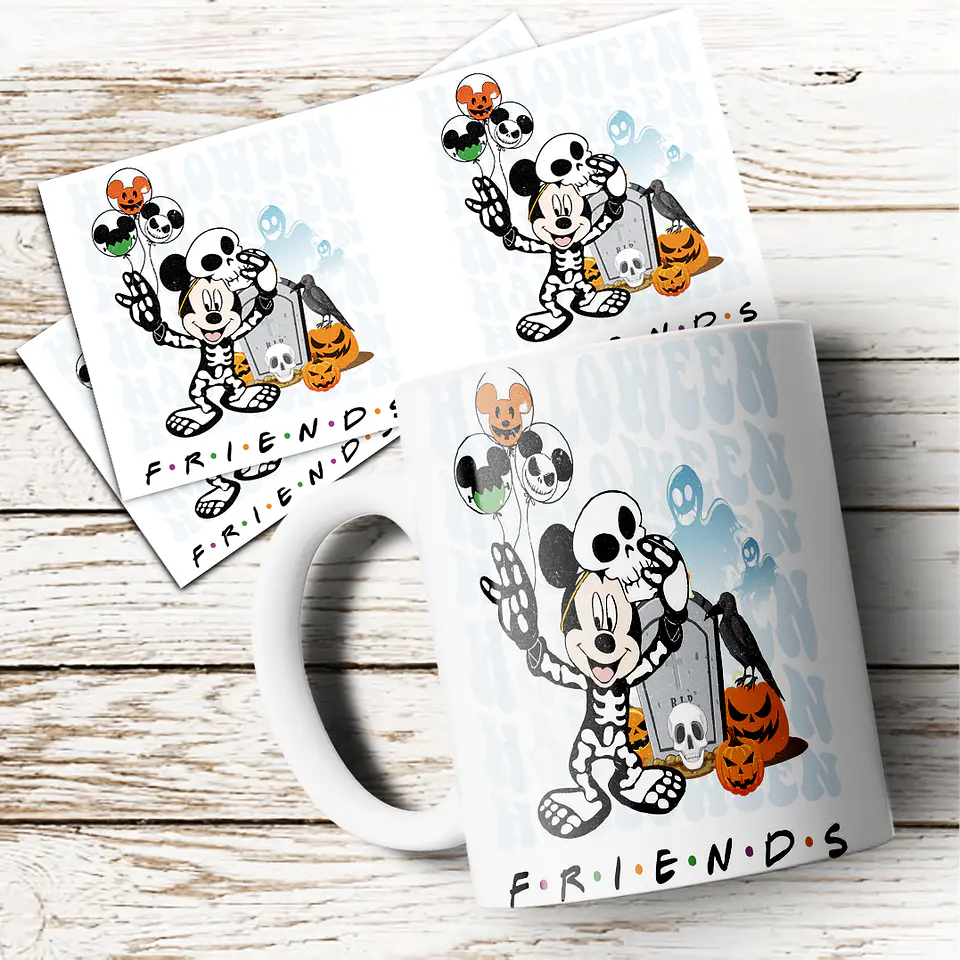 8 Artes para Caneca Halloween Personagens Arquivo em Jpg 4