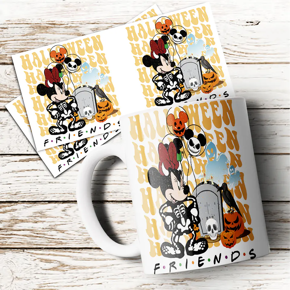 8 Artes para Caneca Halloween Personagens Arquivo em Jpg 1