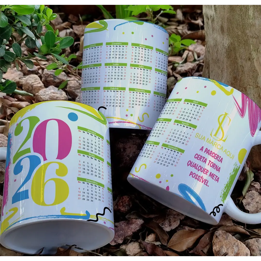 9 Artes para Calendário Caneca Empresa Arquivo Editável 2