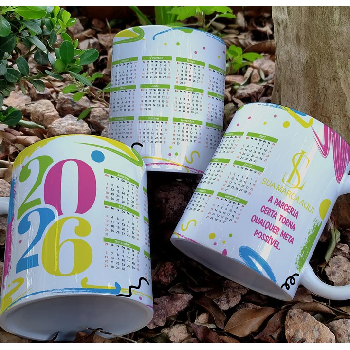 9 Artes para Calendário Caneca Empresa Arquivo Editável 2