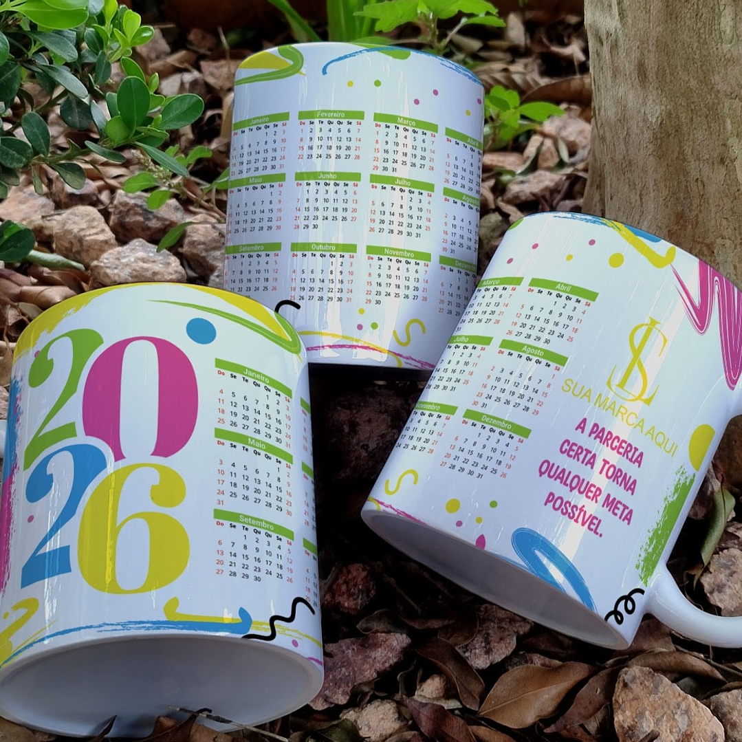 9 Artes para Calendário Caneca Empresa Arquivo Editável 2