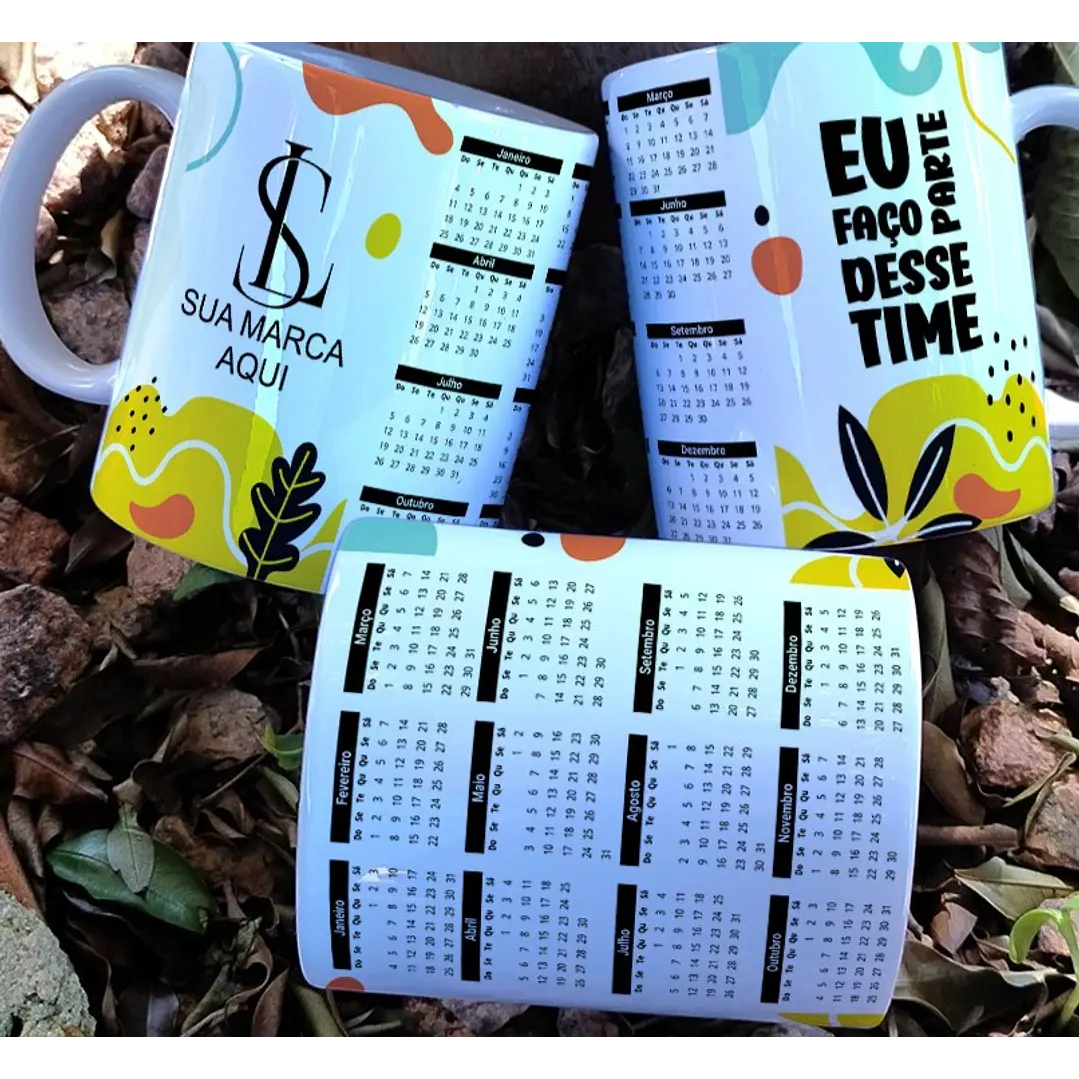 9 Artes para Calendário Caneca Empresa Arquivo Editável 3