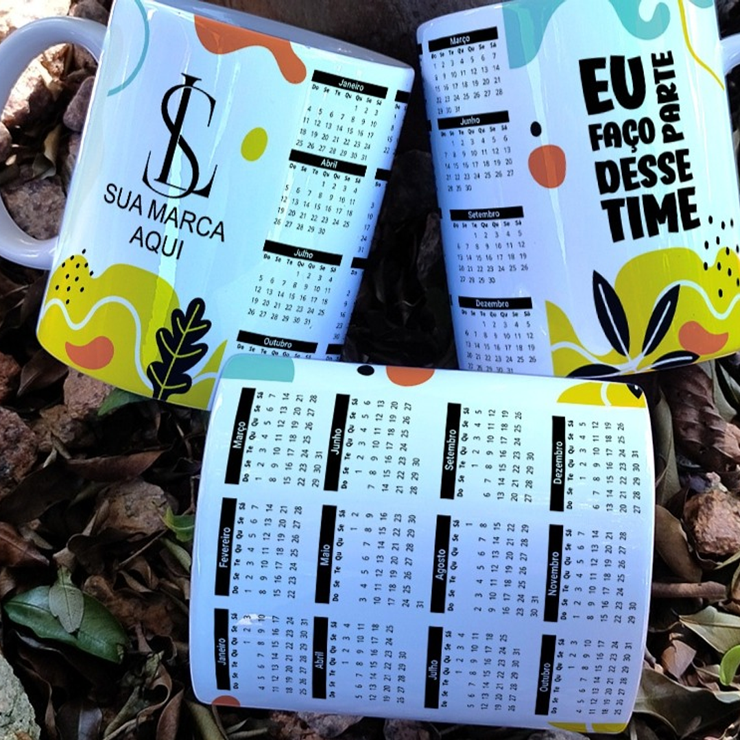 9 Artes para Calendário Caneca Empresa Arquivo Editável 3
