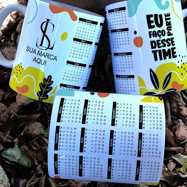 9 Artes para Calendário Caneca Empresa Arquivo Editável 3