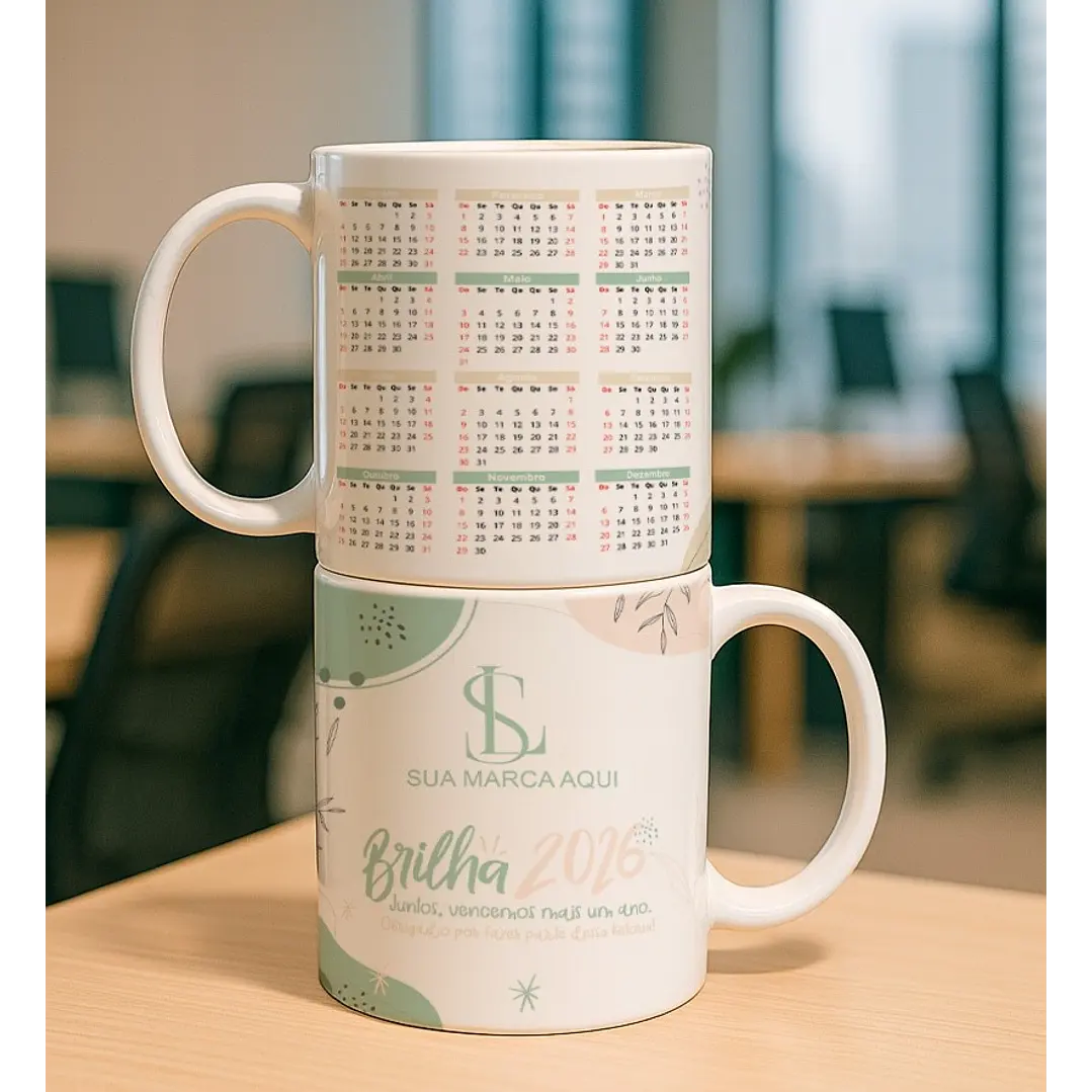 9 Artes para Calendário Caneca Empresa Arquivo Editável 1