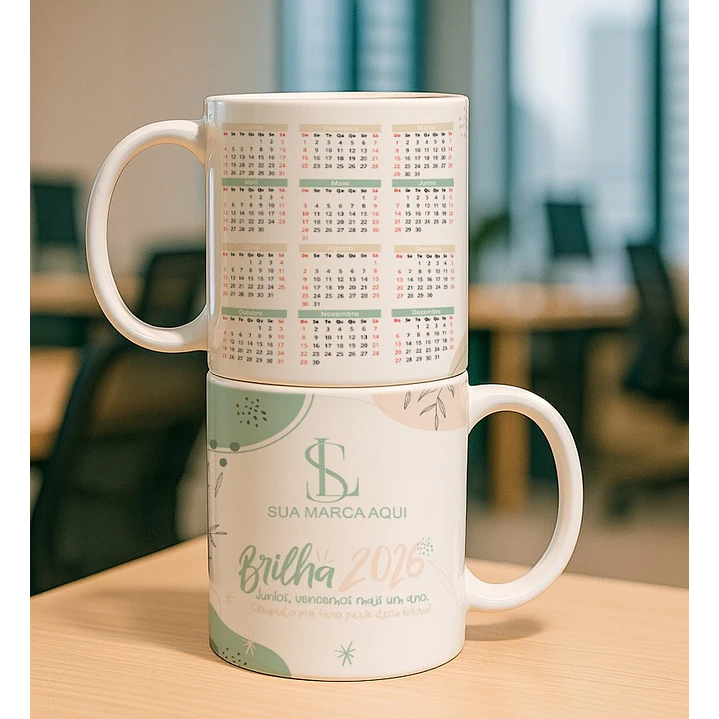 9 Artes para Calendário Caneca Empresa Arquivo Editável 1