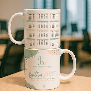 9 Artes para Calendário Caneca Empresa Arquivo Editável