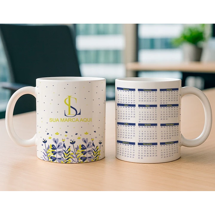9 Artes para Calendário Caneca Empresa Arquivo Editável 7