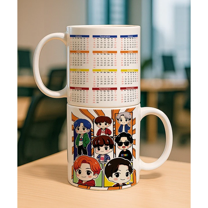 10 Artes para Caneca Calendário Bts Arquivo Editável  1