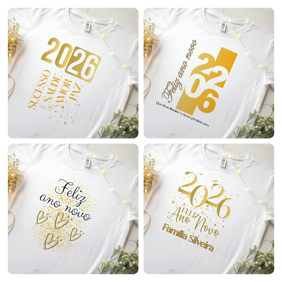 14 Artes para Camisa e Body Ano Novo 2026 Arquivo Editável 2