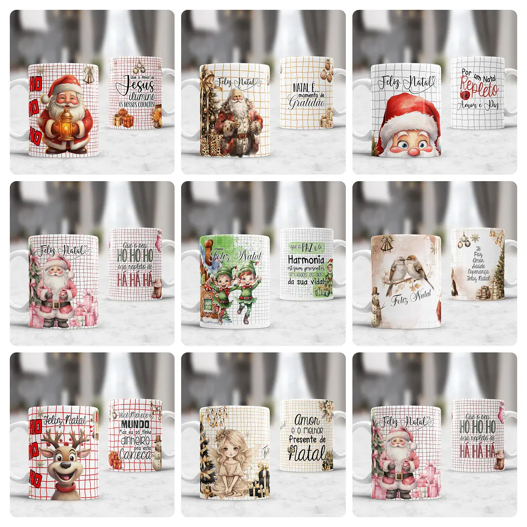 16 Artes para Caneca e Camisa De Natal Arquivo Editável  1