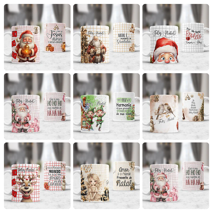 16 Artes para Caneca e Camisa De Natal Arquivo Editável  1