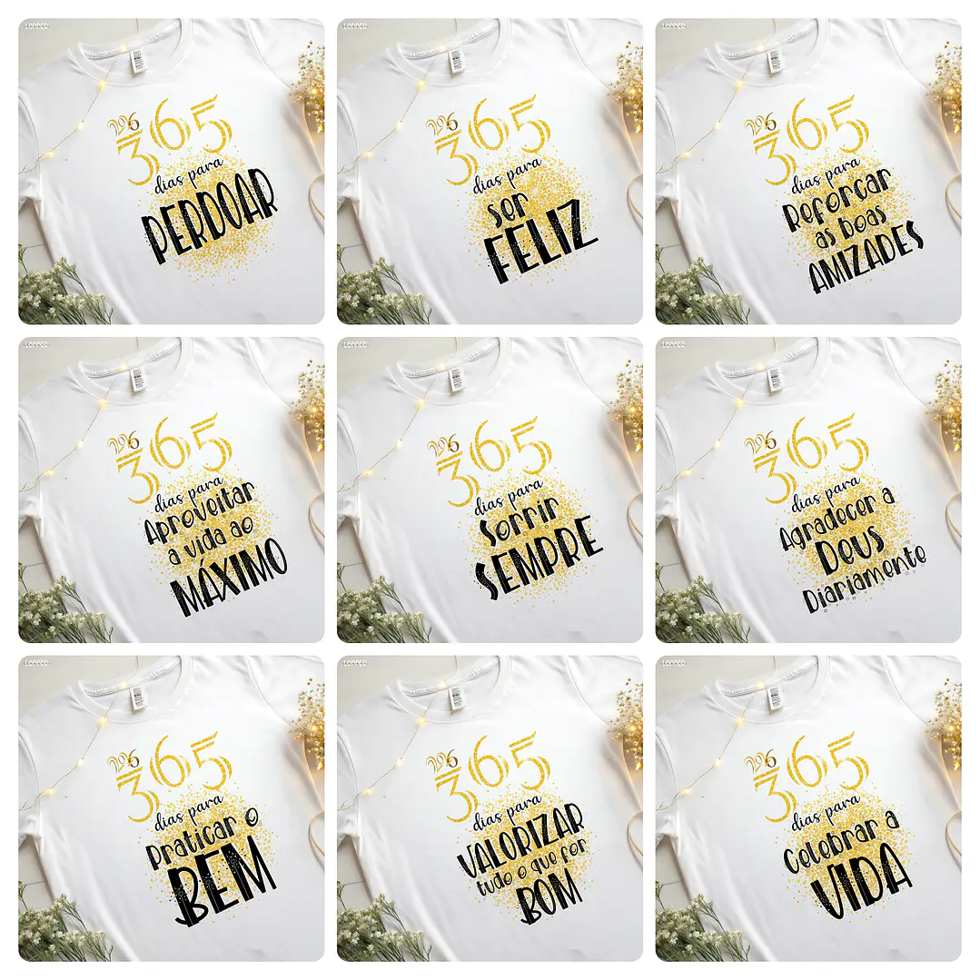 20 Artes para Camiseta e Caneca Virada do ano Arquivo Editável  1