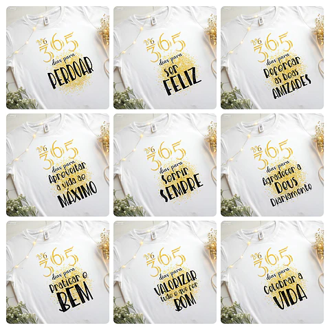 20 Artes para Camiseta e Caneca Virada do ano Arquivo Editável 