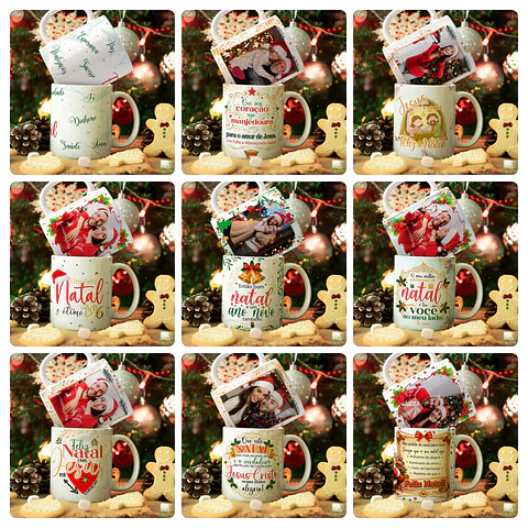 20 Artes para Caneca Natal 2026 Arquivo Editável 