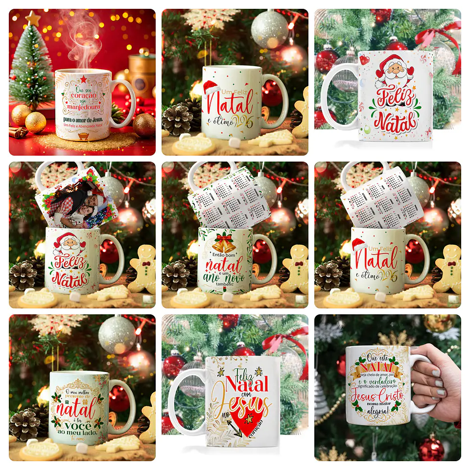 20 Artes para Caneca Natal 2026 Arquivo Editável  2