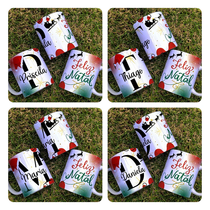 59 Artes para Caneca Camisa e Azulejo Alfabeto Natalino Natal Arquivo Editável  3