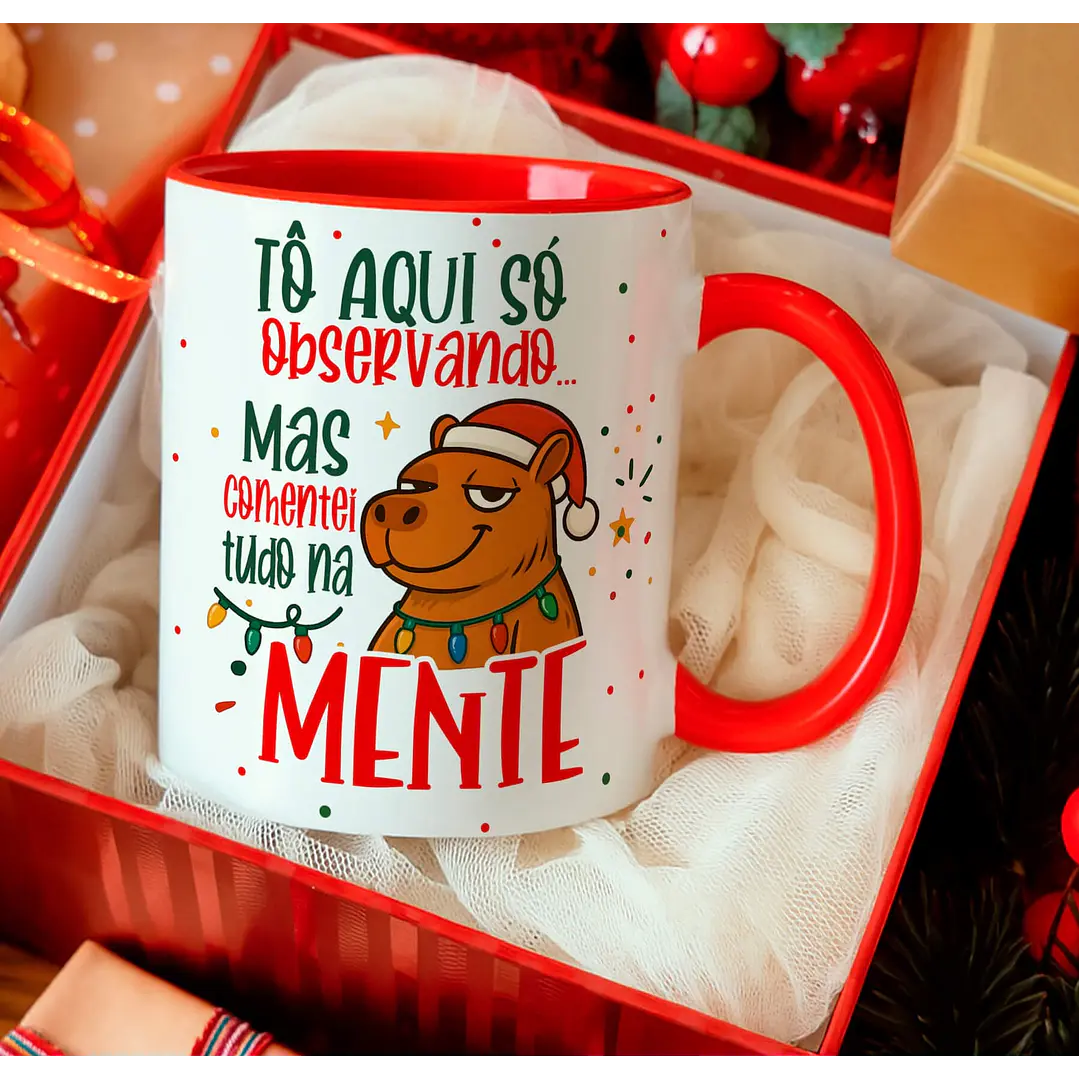 12 Artes para Caneca Capivara Natalina Arquivo Editável  2