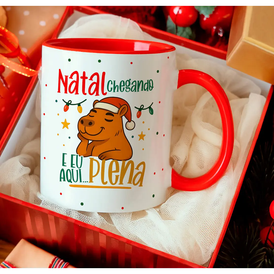 12 Artes para Caneca Capivara Natalina Arquivo Editável  6