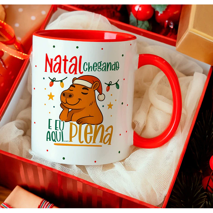 12 Artes para Caneca Capivara Natalina Arquivo Editável  6
