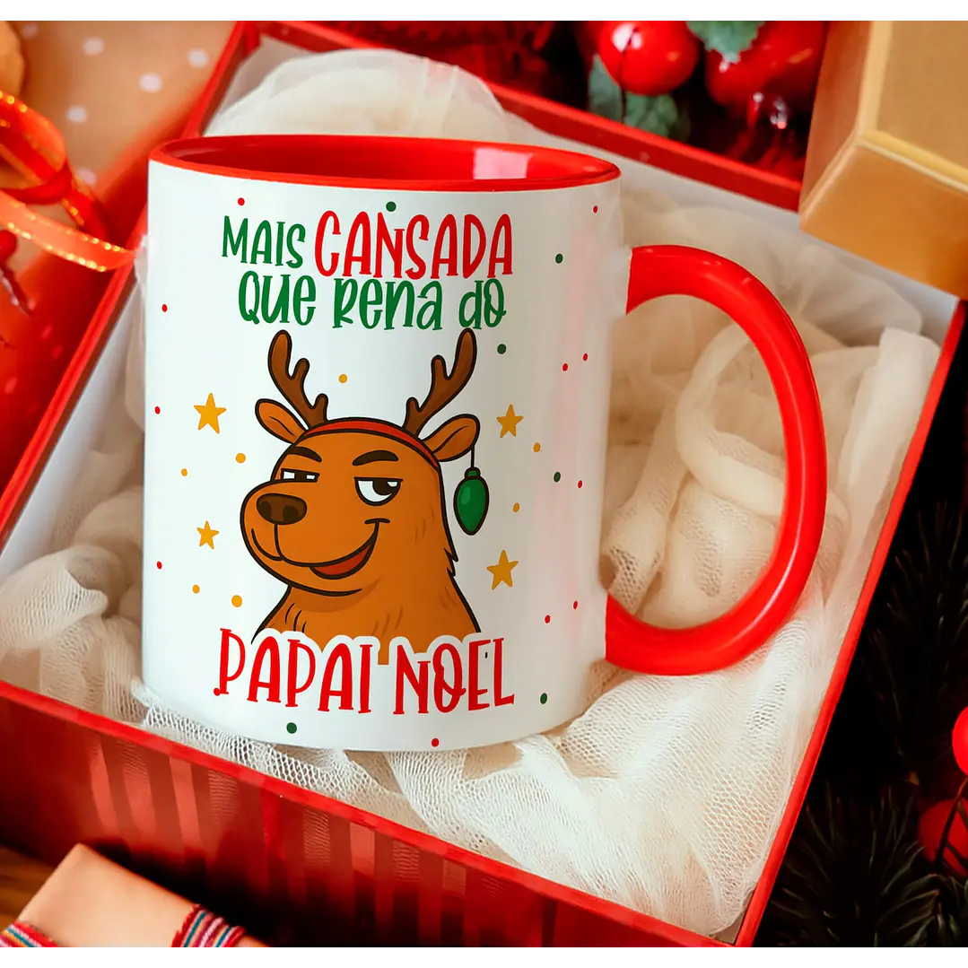 12 Artes para Caneca Capivara Natalina Arquivo Editável  7