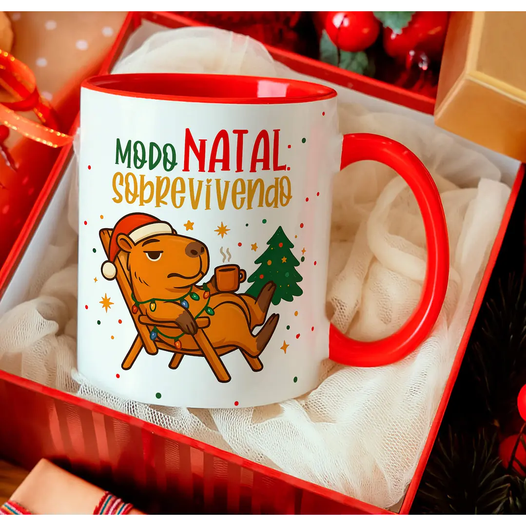 12 Artes para Caneca Capivara Natalina Arquivo Editável  11