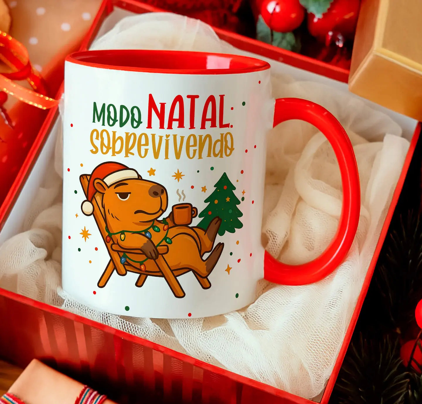 12 Artes para Caneca Capivara Natalina Arquivo Editável  11