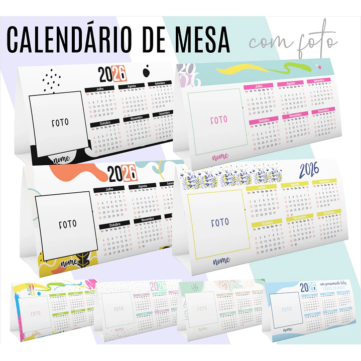 31 Artes para Caneca  + Calendário de Mesa e Calendário de Parede 2026 Arquivo Editável  1