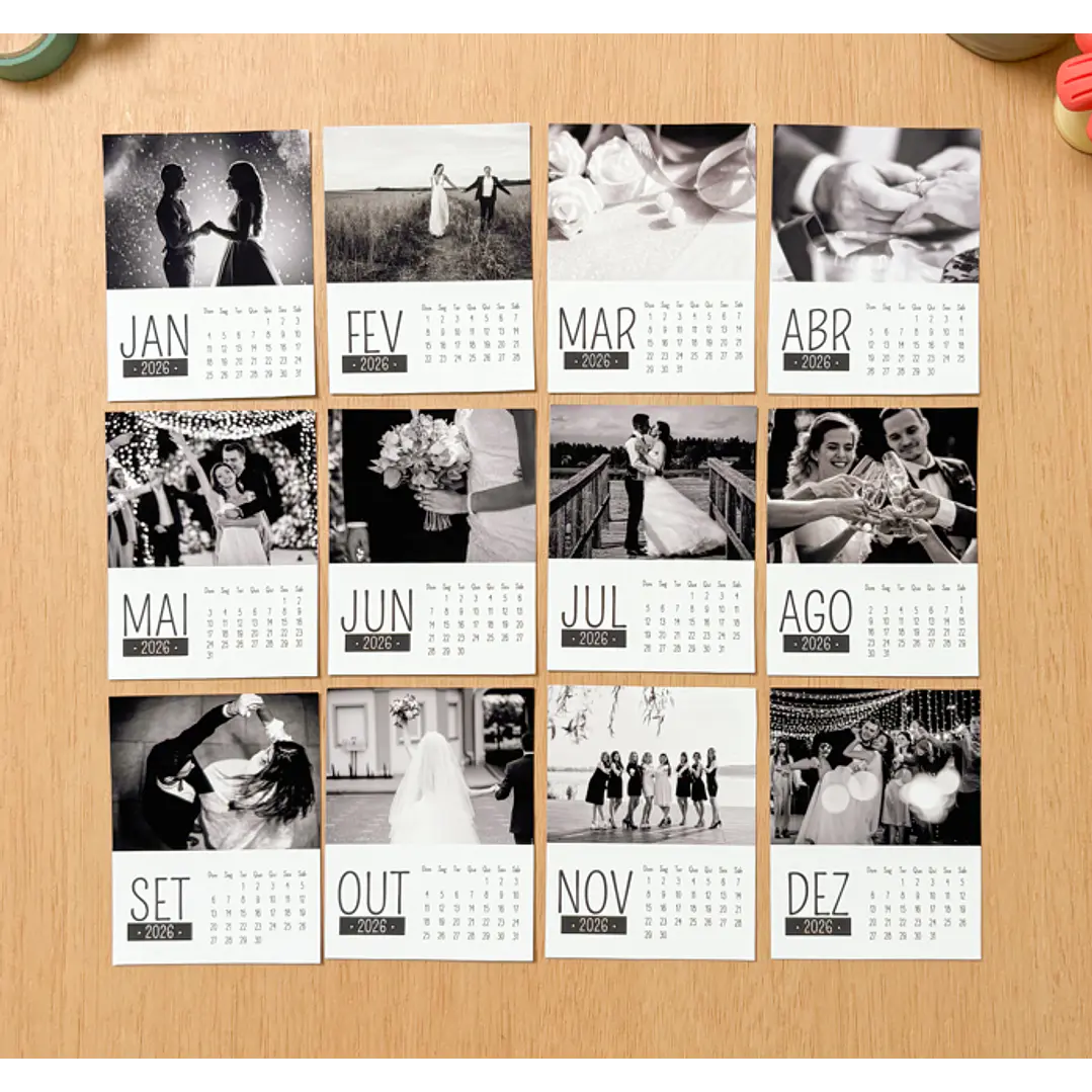 Arquivo Calendário Polaroid Ímã com Foto Arquivo em Pdf  1