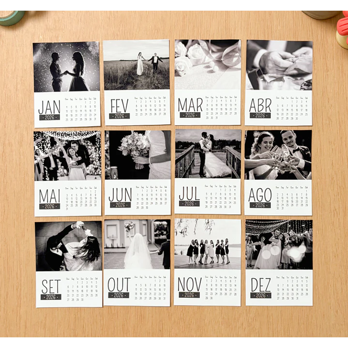 Arquivo Calendário Polaroid Ímã com Foto Arquivo em Pdf  1
