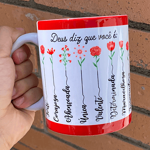 10 Artes Caneca Deus Diz que você é... Versiculo Arquivo em Jpg 