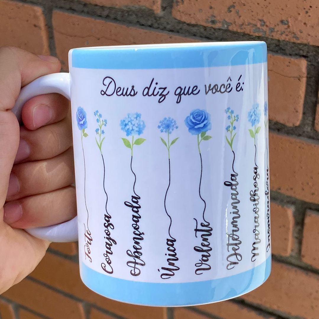 10 Artes Caneca Deus Diz que você é... Versiculo Arquivo em Jpg  5