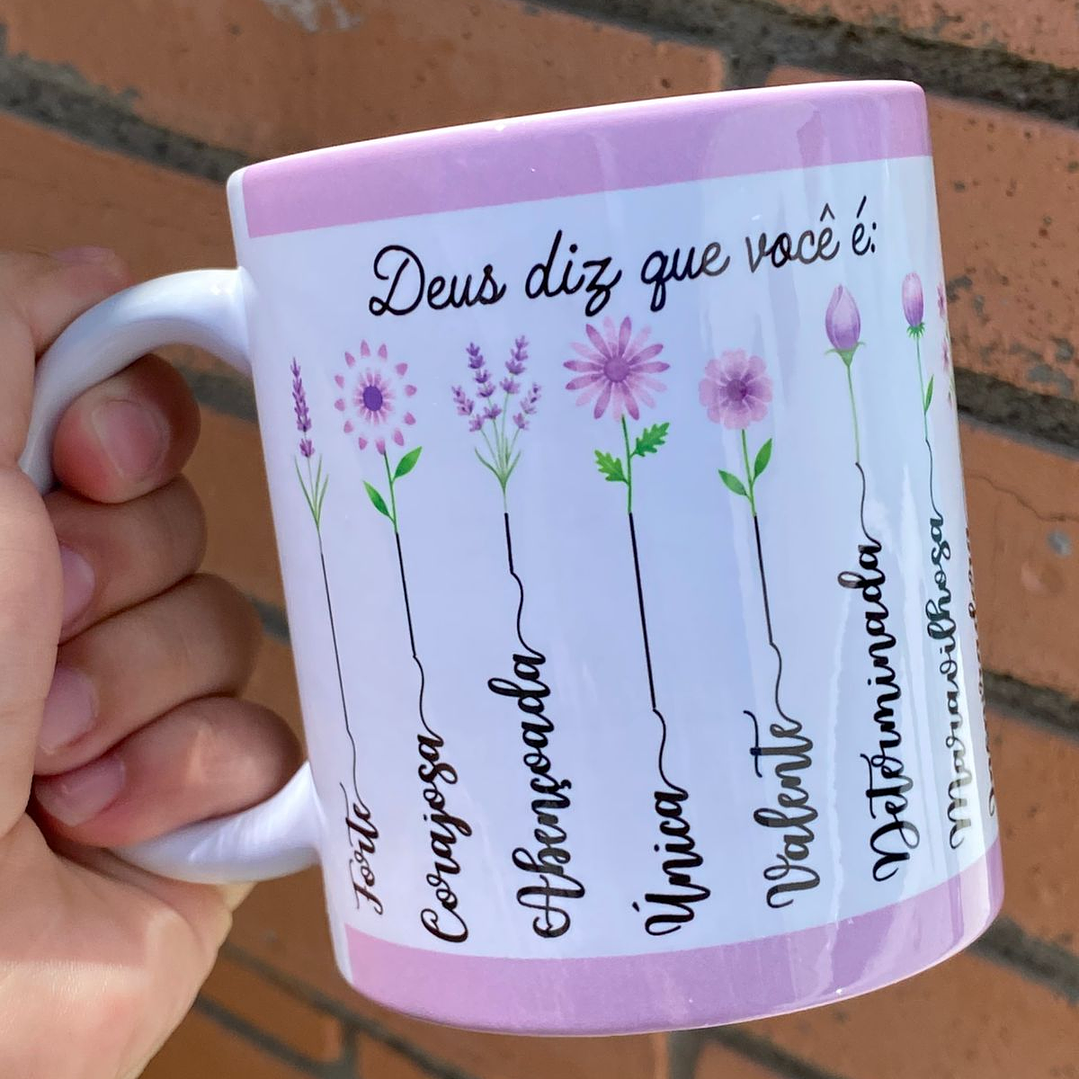 10 Artes Caneca Deus Diz que você é... Versiculo Arquivo em Jpg  7