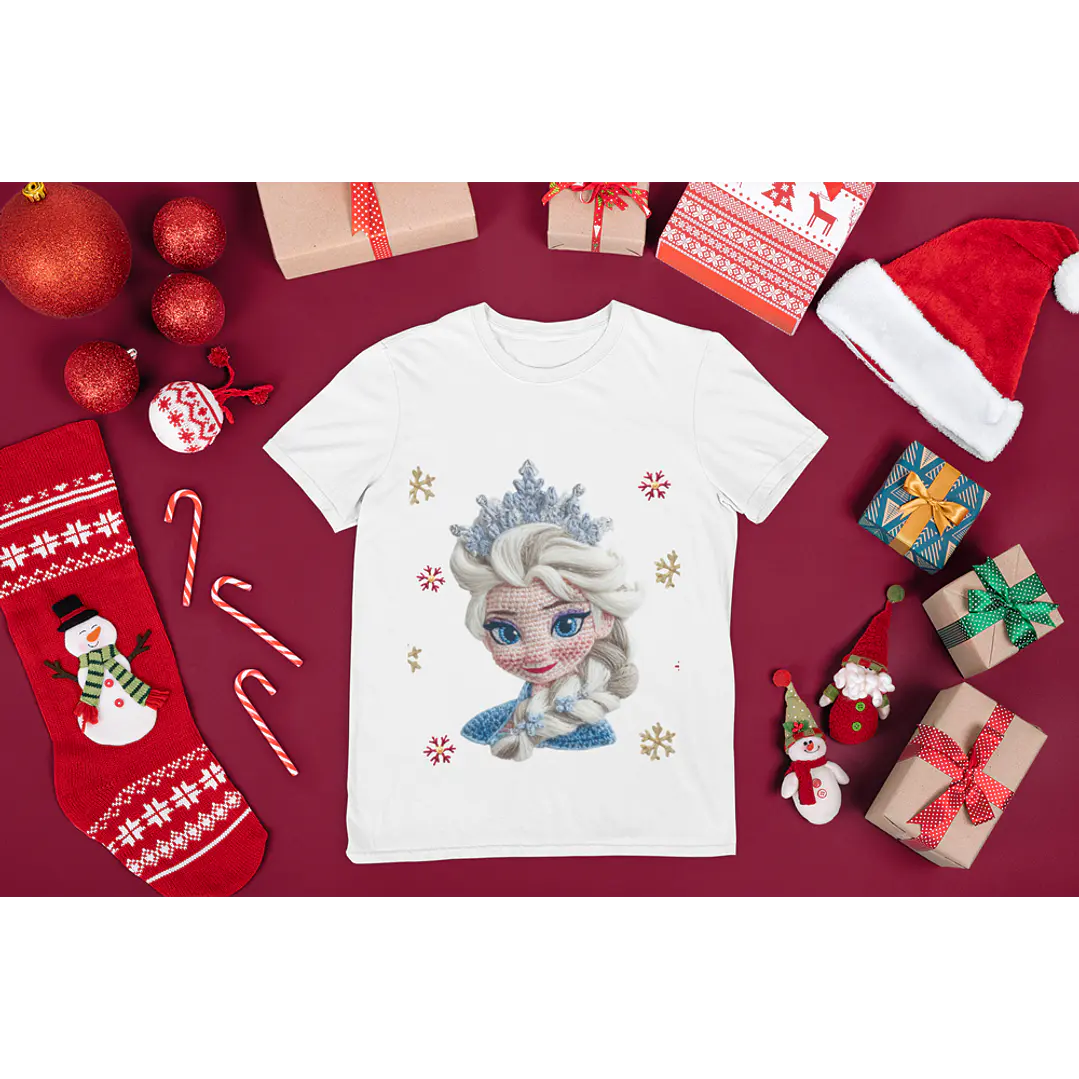 48 Artes para Camisa Natal com Efeito Bordado Arquivo em Png 11