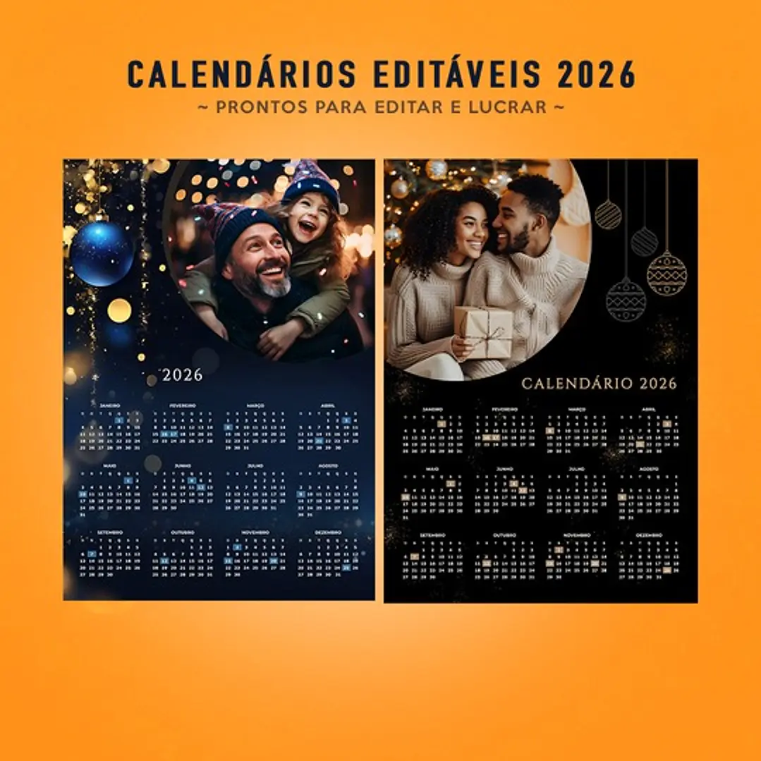 30 Artes para Calendarios Com Foto 2026 Arquivo em Png  5