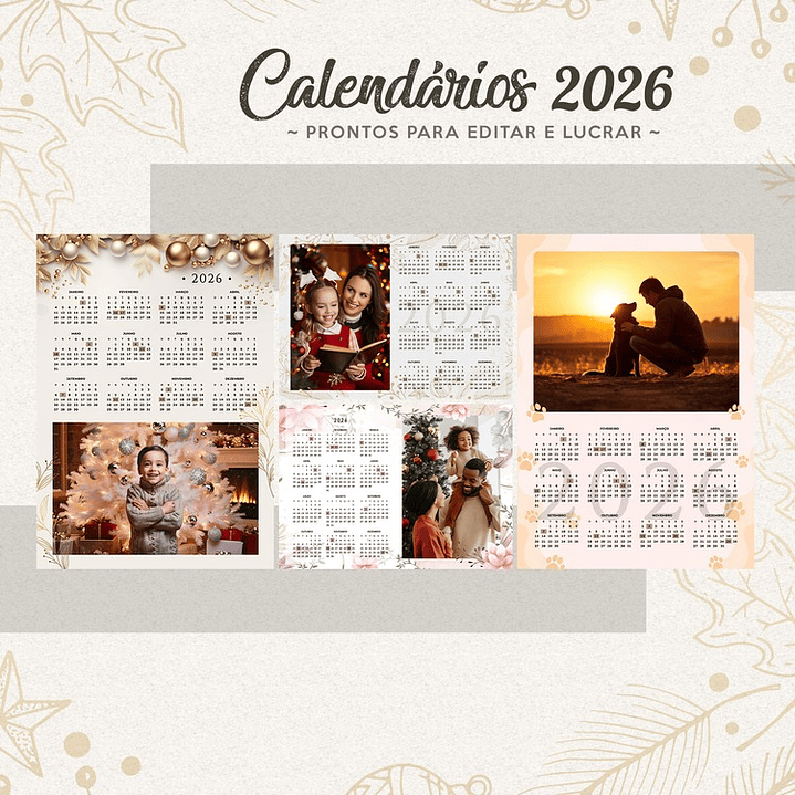 30 Artes para Calendarios Com Foto 2026 Arquivo em Png  6