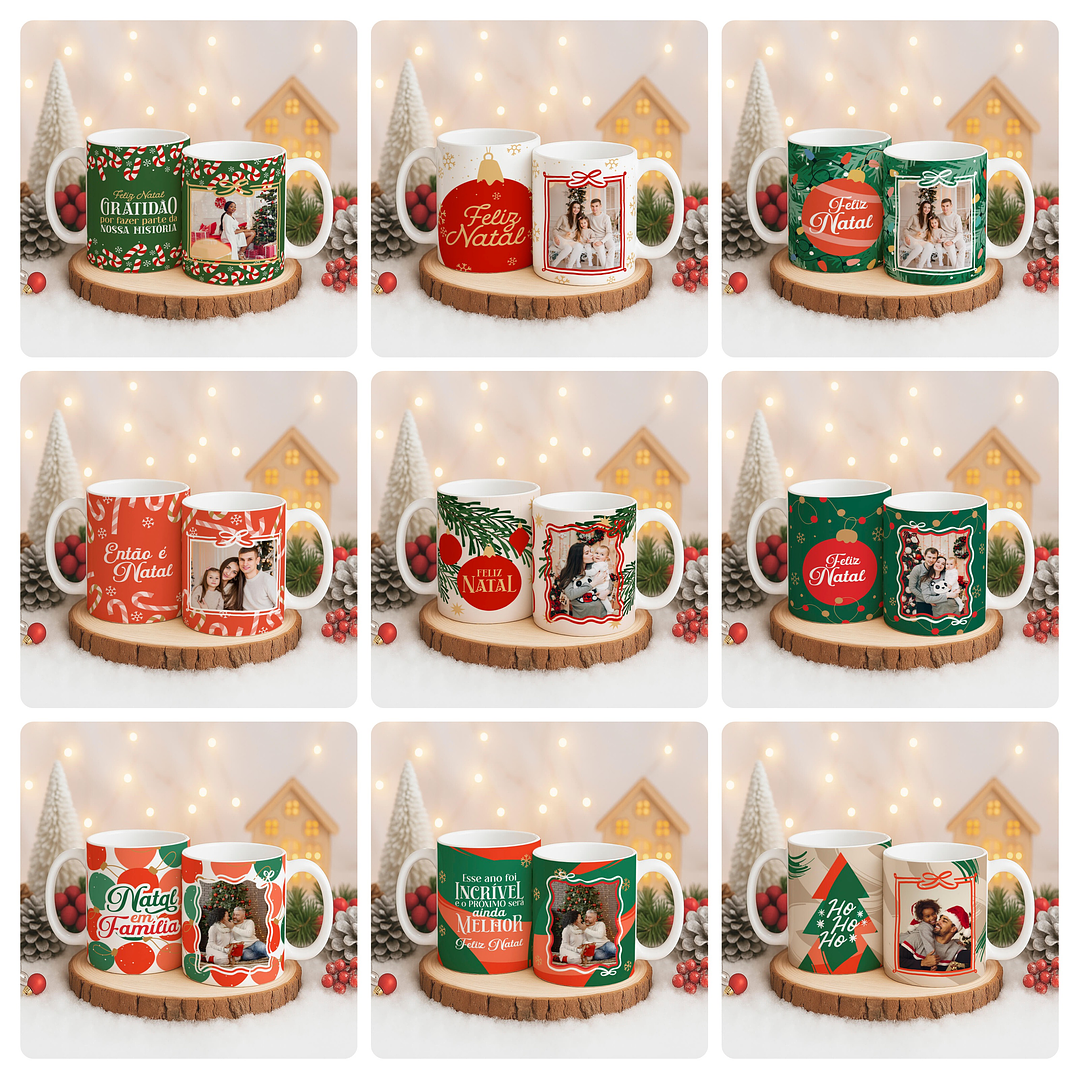 72 Artes para Caneca Camisa e Azulejo Natal Com Foto Arquivo Editável 1