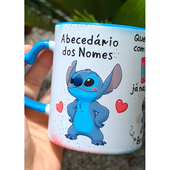 Artes para Caneca Abecedário dos Nomes Stitch de A a Z Arquivo em Png 1