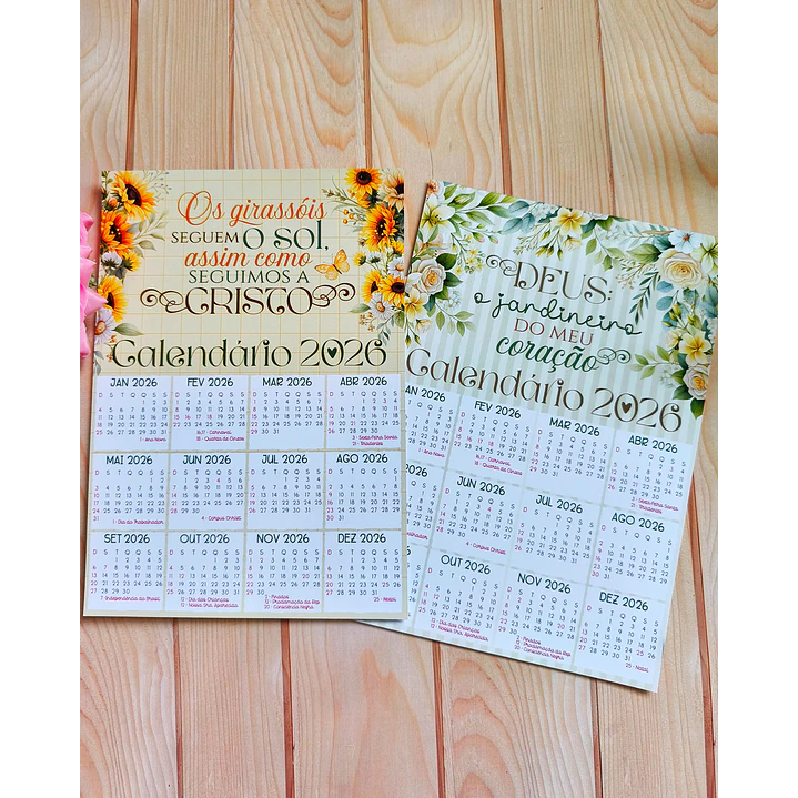 Arquivo Calendário Cristão Floral 2026 Arquivo em Jpg 4