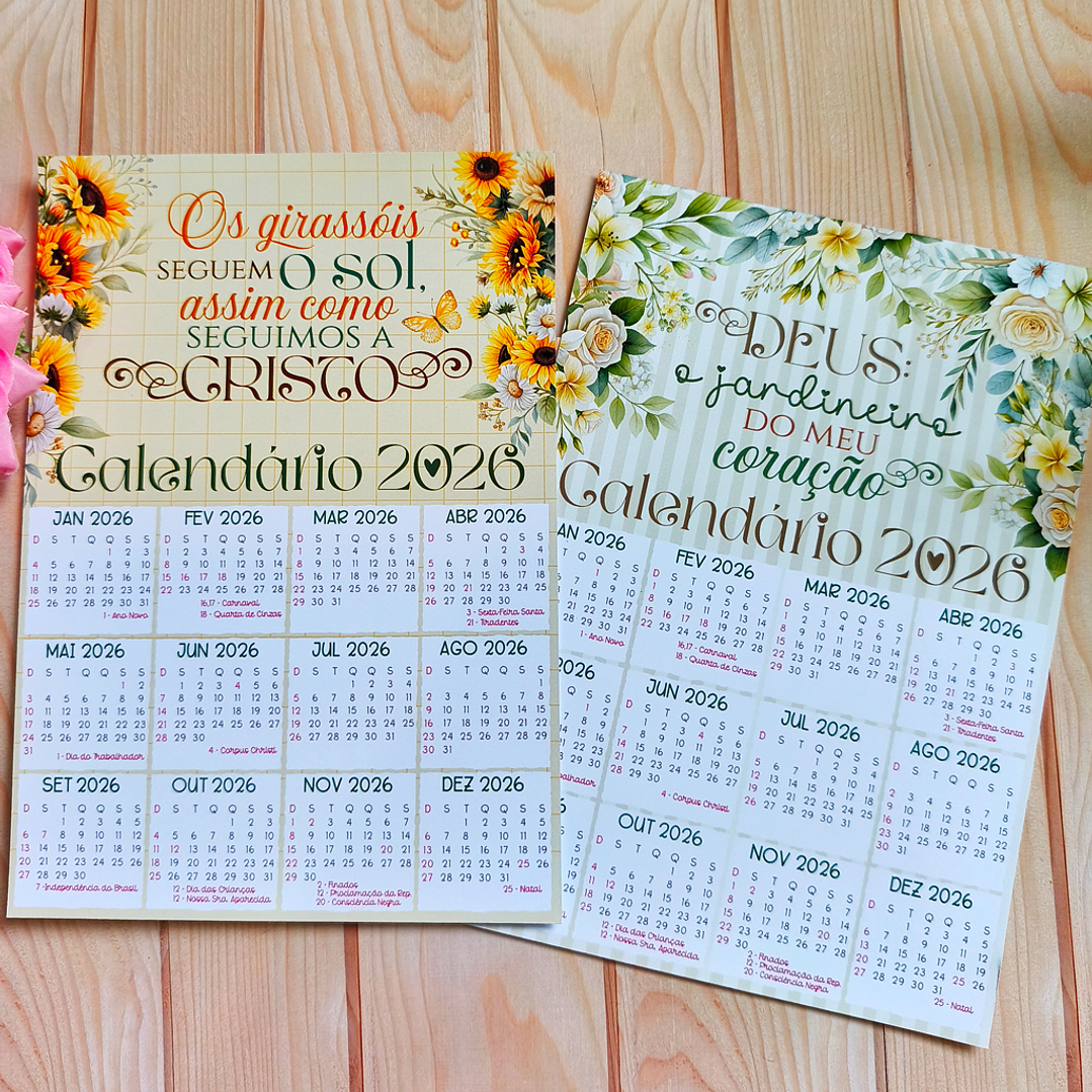 Arquivo Calendário Cristão Floral 2026 Arquivo em Jpg 4