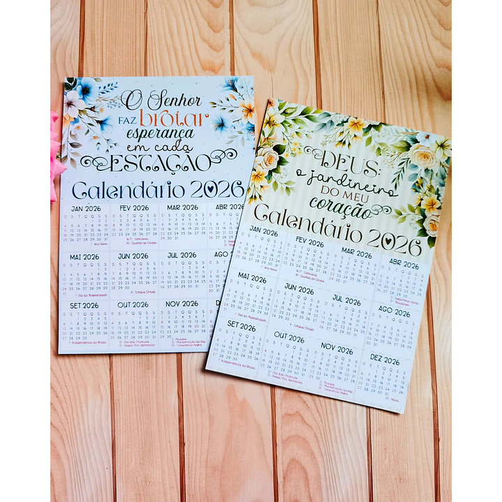 Arquivo Calendário Cristão Floral 2026 Arquivo em Jpg 7