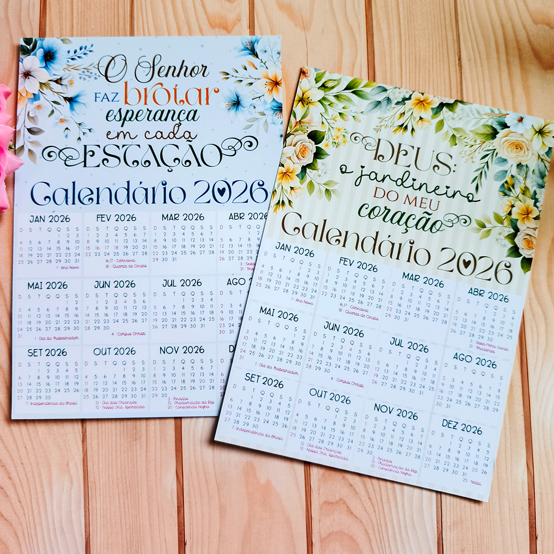 Arquivo Calendário Cristão Floral 2026 Arquivo em Jpg 7