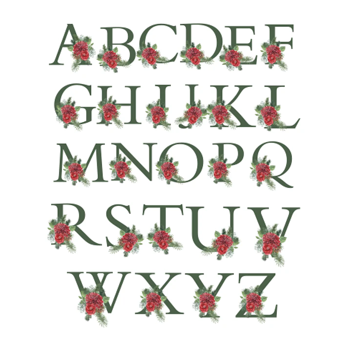 Kit Alfabeto Natalino Clean Arquivo em Png 3