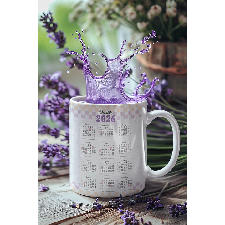 25 Artes Caneca Ano Novo Calendário 2026 Arquivo Editável  6