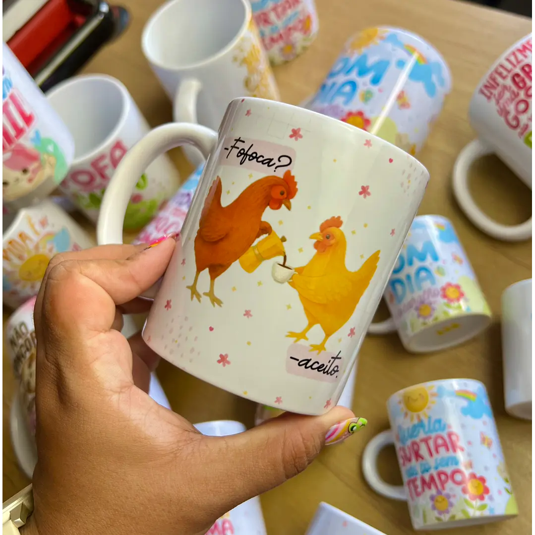 2 Artes para Caneca Amigas Cobra e Galinha Arquivo em Png 3