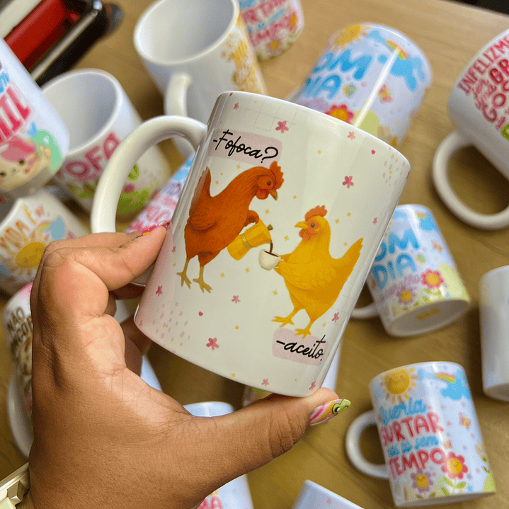 2 Artes para Caneca Amigas Cobra e Galinha Arquivo em Png 3