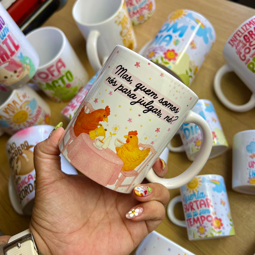 2 Artes para Caneca Amigas Cobra e Galinha Arquivo em Png 4