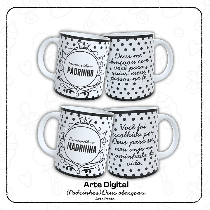 12 Artes para Caneca Padrinho e Madrinha, Dindo e Dinda Arquivo em Jpg  4